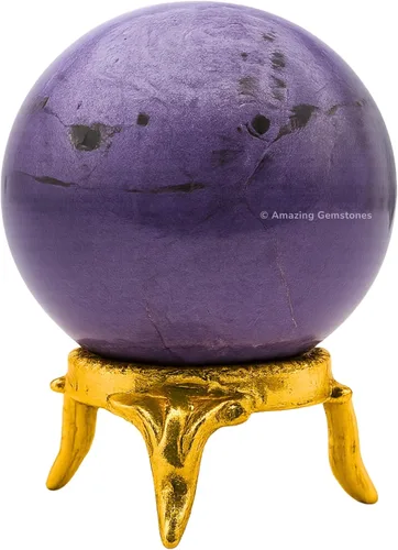 Vista 20 de Amazing Gemstone Bola de cristal de Yaxaita con soporte, bolas de meditación de esfera de cristal de 2 pulgadas para brujería y bolas decorativas
