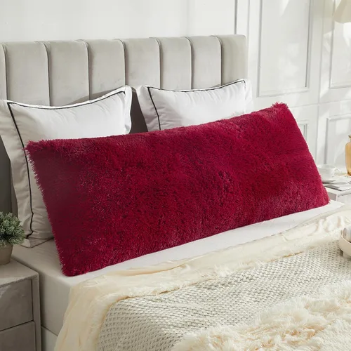 Vista 20 de LIFEREVO Funda de almohada corporal de pelo sintético desgrenado, funda de almohada lumbar súper suave y de pelo sintético para sofá o cama, funda