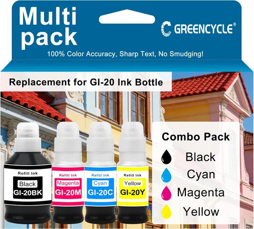 Vista 27 de greencycle Botella de tinta de repuesto 522 para tinta compatible con T522, funciona con impresoras ET-2803 ET-2800 ET-2720 ET-4800 ET-4700