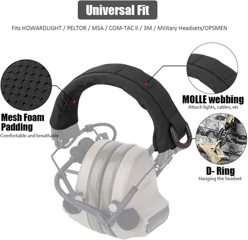 Vista 3 de KRYDEX Cubierta táctica modular para orejeras que se adapta a todas las orejeras generales
