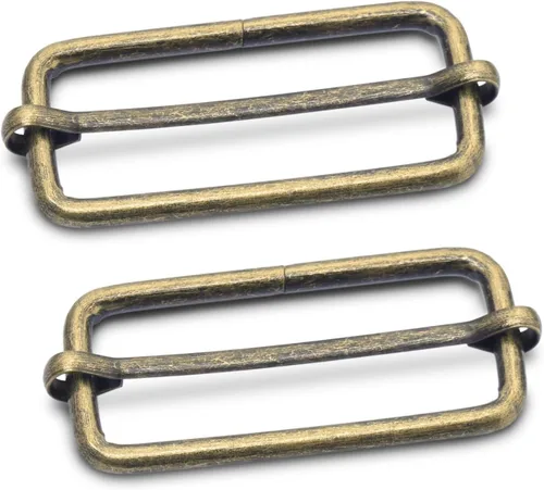 Vista 40 de CooBigo Paquete de 25 hebillas deslizantes ajustables de metal de 1 pulgada, ajustador rectangular Tri-Glide, deslizador de correa de tirantes