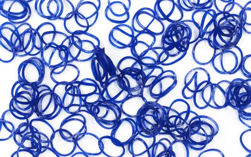 Vista 2 de Rainbow Loom Recambio de bandas de goma azul marino + clips en C