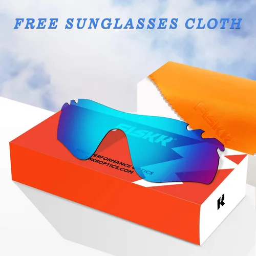 Vista 6 de Fiskr Lentes de repuesto antiagua para gafas de sol Oakley Radarlock Path ventiladas para OO9181, lentes de repaso de esquí, paquete de 4 pares