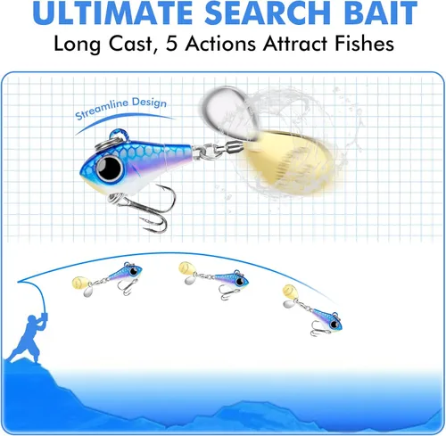 Vista 3 de TRUSCEND Ultimate Search Bait con vibración de natación intermitente y acción de jigging, señuelos de pesca fáciles de atrapar para todas