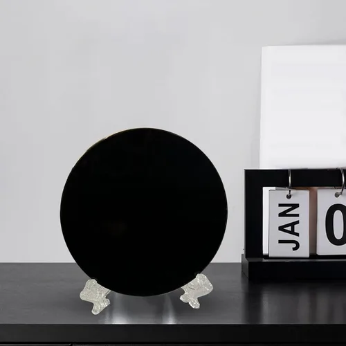 Vista 3 de Disco de piedra Feng Shui Espejo para escritorio Mini Scrying Mirror para decoración de oficina en casa, 2.4 in