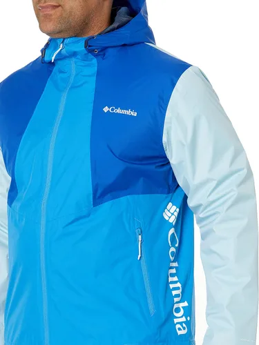 Vista 3 de Columbia Inner Limits II - Chaqueta de lluvia para hombre, azul celeste/azul/azul cielo, talla XL