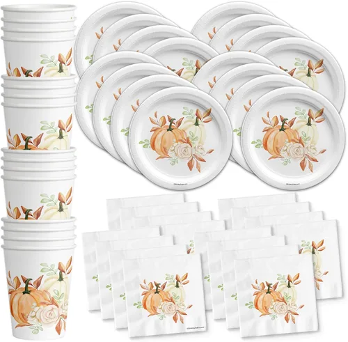Vista 9 de Juego de suministros para fiesta de cumpleaños de aguacate, platos, servilletas, vasos, vajilla para 16