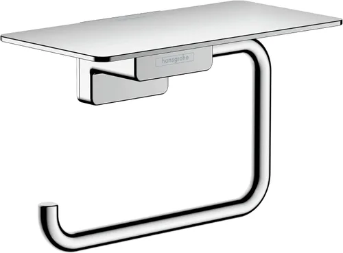 Vista 7 de hansgrohe AddStoris Soporte para Rollos con Estante en Cromo Negro Cepillado de 3 Pulgadas Accesorios en Cromo Negro Cepillado, 41772340