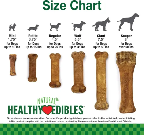 Vista 5 de Nylabone Healthy Edibles - Premios para perro para masticar, todo natural, larga duración, 2 unidades sabor pollo (Chicken) tamaño medianoWolf
