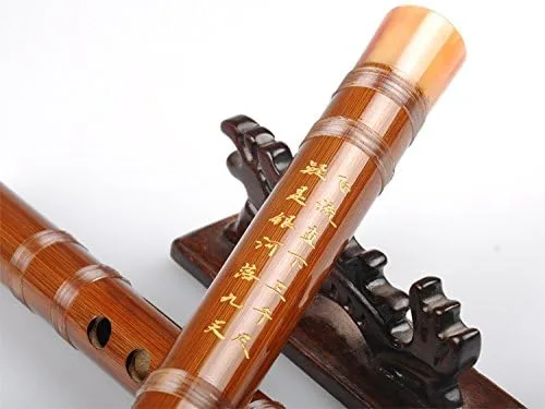 Vista 2 de OrientalMusicSanctuary Flauta Dizi de bambú amargo para principiantes - Dizi flauta shinobe chino (clave de C)