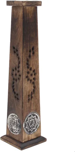 Vista 7 de DharmaObjects Madera Artesano Decoración Mesa Incienso Stick Holder Quemador Torre Soporte (Bendición)