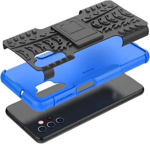 Vista 5 de Funda para Galaxy A32 5G, con protector de pantalla HD, a prueba de golpes, funda protectora de doble capa híbrida con función atril para Samsung