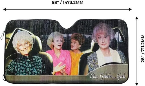 Vista 3 de Golden Girls Parasol para Parabrisas con Visera - Accesorio de Coche de Novedad de Cultura Pop