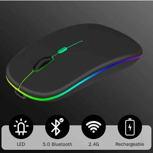 Vista 6 de UrbanX Ratón recargable Bluetooth para portátil Dell Inspiron 15 3000, ratón inalámbrico Bluetooth diseñado para portátil/PC/Mac/iPad