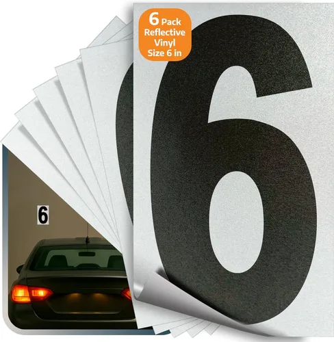 Vista 19 de iSYFIX Calcomanías de vinilo negro número 0 (Zero) – Paquete de 6 calcomanías de 1.5 pulgadas – Calcomanías de alta calidad, fondo reflectante