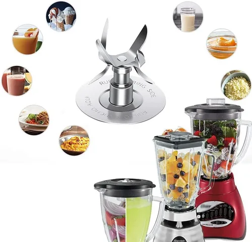 Vista 3 de Piezas de repuesto compatibles con Oster Osterizer Blender Blade con junta de sello de goma y parte inferior del tarro 4902 - Hoja de fusión de 6