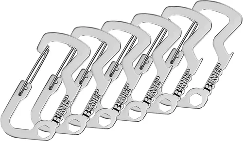 Bushcraft - Llavero para abrebotellas, mosquetón, ganchos de clip a presión, senderismo, mochileros, camping, caza, pesca, ciclismo, esquí, fiestas