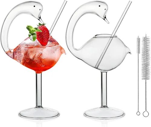 Swan - Juego de 2 vasos de cóctel de 6 onzas, copas de vino únicas