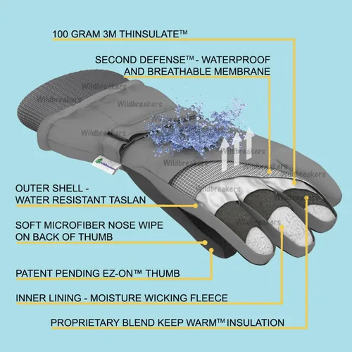 Vista 2 de Zelda Matilda - Los guantes de invierno más cálidos e impermeables para niños, para nieve y esquí