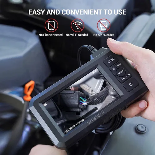 Vista 3 de DEPSTECH - Endoscopio industrial de 5.5 mm, cámara de inspección de boroscopio digital HD 1080P con pantalla de 4.3 pulgadas, cámara serpiente