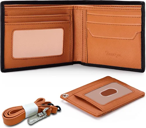 Silm Leather Wallet for Men RFID Blocking Bifold Larger Capacity with (12+6) Slots Credit Card Holder with Gift Box