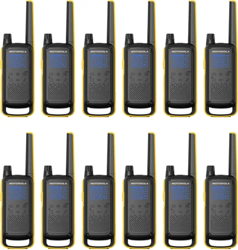 Motorola Solutions, FRS portátil, T470, Talkabout, radios bidireccionales, preparación para emergencias, recargable, 22 canales, 35 millas, negro