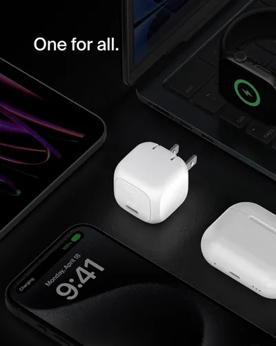 Vista 3 de Belkin Bloque de carga compacto de 20 W, carga rápida USB-C: Apple iPhone 17, Air, Pro, Pro Max, Samsung Galaxy S25, iPad, AirPods, Apple Watch