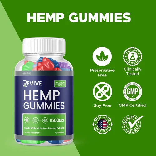Vista 2 de Paquete de 3 gomitas Revive – Revive Hemp Gummies Mezcla de cáñamo de primera calidad, suplemento de extracto de cáñamo de fórmula avanzada Revive