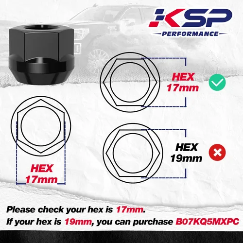Vista 3 de KSP 3/8"-24 Tuercas de llanta abiertas para pernos de ATV UTV, tuercas de bulto pequeño de 17 mm hexagonales con extremo abierto que se ajustan a