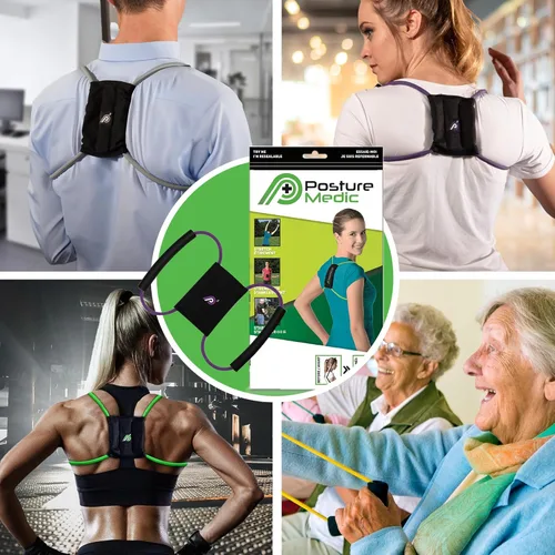 Vista 5 de PRIMEKINETIX PostureMedic - Corrector de postura dinámico, sistema de entrenamiento de resistencia activa para fortalecimiento de la espalda