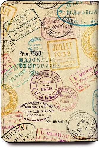 Vista 2 de Cartera de viaje personalizada para pasaporte, funda protectora de piel sintética para vacunas, ranuras para tarjetas de crédito, bloqueo RFID