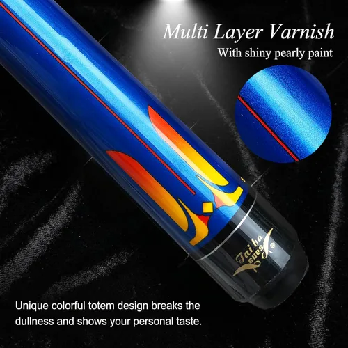 Vista 2 de Tai ba cues Taco de billar profesional de madera de arce canadiense de 2 piezas, punta de 0.512 in, palo de piscina de 18,19 onzas (seleccionable)