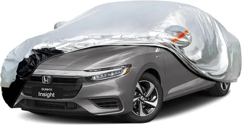 Vista 36 de GUNHYI - Funda de automóvil de 6 capas para Tesla Model 3 (2017-2025), impermeable para todo tipo de clima, protección UV contra la nieve, el sol