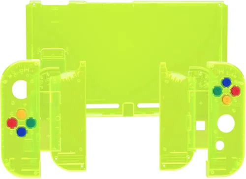 Vista 3 de eXtremeRate Placa trasera para consola Nintendo Switch carcasa del controlador de mano NS Joycon con botones coloridos carcasa de repuesto