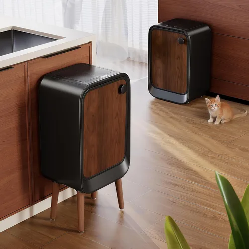 Vista 4 de Bote de basura automático con sensor de movimiento, manos libres, sin contacto, con tapa inteligente, papelera eléctrica de baño para oficina