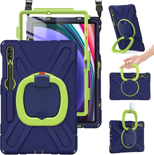 Vista 14 de BRAECN Funda para Samsung Galaxy Tab S10+/ S9 FE+/ S9+/ S8+/ S7 FE/S7+ Plus de 12,4" funda de silicona resistente con soporte para bolígrafo S, Azul