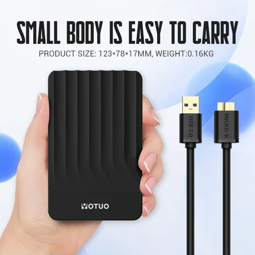 Vista 6 de Disco Duro Externo Portátil de Almacenamiento Expansión Móvil HDD USB 3.0 para PC, Mac, Escritorio, Portátil, PS4, PS5, Xbox One X/S, Xbox 360, Xbox