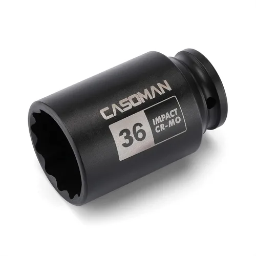 Vista 31 de CASOMAN Dado de Impacto Profundo de 6 Puntos de 1/2 Pulgada - 1-7/16" (SAE), CR-MO, Dado para Tuerca de Eje de 6 Puntos de 1/2 Pulgada