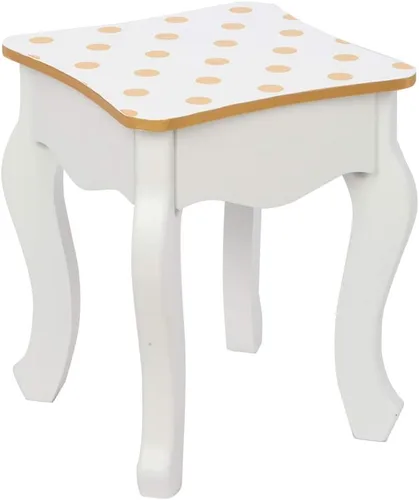 Vista 41 de AOCOROE Juego de mesa de tocador y taburete para niños con espejo, tocador de maquillaje de princesa 2 en 1 con cajón y parte superior desmontable