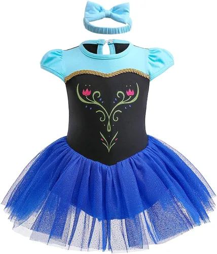 CinheyU Disfraces de princesa para bebé, disfraz de cumpleaños, vestido tutú con diadema para Halloween, Navidad, fiestas