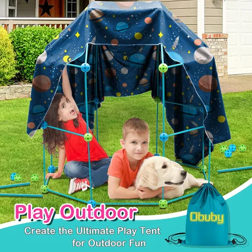Vista 3 de Kit de construcción de fortalezas para niños, 120 piezas, juguetes STEM de construcción para niños de 3, 4, 5, 6, 7, 8, 9, 10, 11, 12 años