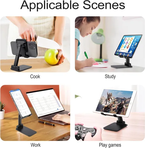 Vista 6 de Retro Bigfoot Sasquatch Portable Cell Phone Stand Foldable Desktop Phone Holder Adjustable Height Angle with Print