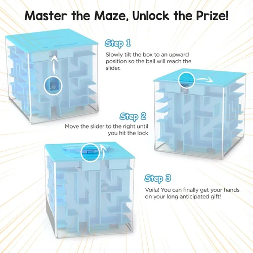 Vista 4 de aGreatLife, Alcancía en forma de laberinto, perfecto para regalar, Azul