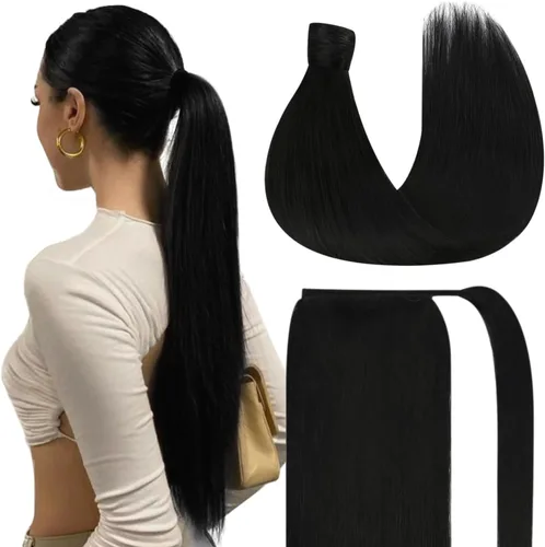 Vista 14 de Ve Sunny Extensiones de cabello humano real para mujer, 2.82 oz, extensiones de cabello humano lacio con clip, extensiones de cabello humano