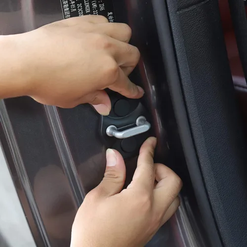 Vista 5 de Voodonala Para Challenger Puerta Cerradura Hebilla Cubre Protección Trim para Dodge Challenger 2012 hasta 2 piezas (plástico ABS)