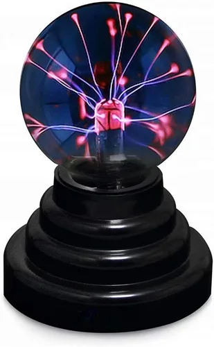 Hooyi Bola de cristal de plasma mágico de 3 pulgadas Lámpara de escritorio de plasma sensible al tacto Luz USB Nebulosa Esfera Rayo Globo Decoración
