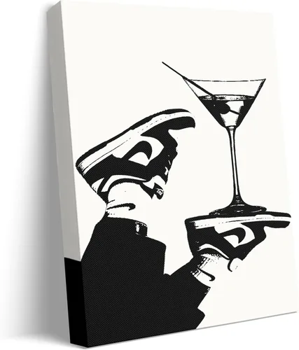 TYPTEK Pósteres vintage en blanco y negro, impresiones de bebidas de Hypebeast, decoración de habitación, arte de pared Nike para adolescentes y