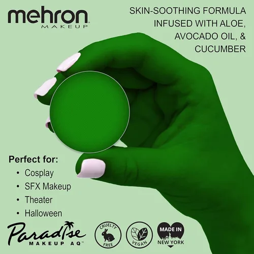 Vista 2 de Maquillaje Mehron Paradise AQ - Recambio de maquillaje (0.25 onzas) (Verde Yaxaa)