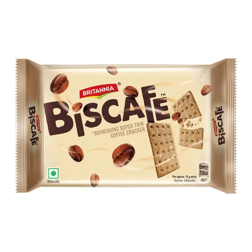 BRITANNIA BisCafe 3.52 oz (100 g) – Galletas de café superfinas – Deliciosas, ligeras y crujientes – El mejor regalo para amigos y familiares
