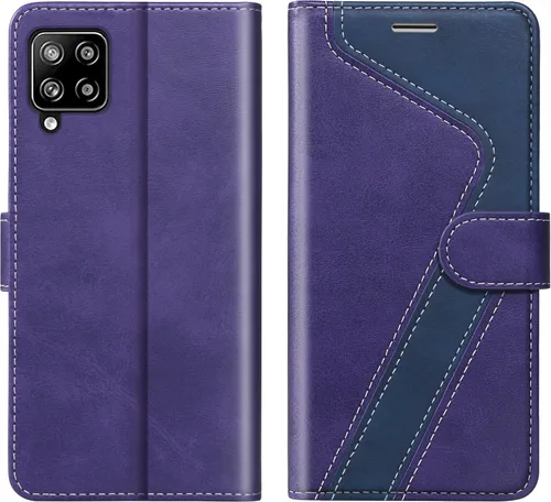 Vista 65 de Funda tipo cartera para Samsung Galaxy A13 5G, funda de cuero con tapa con bloqueo RFID, soporte para tarjetas de crédito, soporte magnético